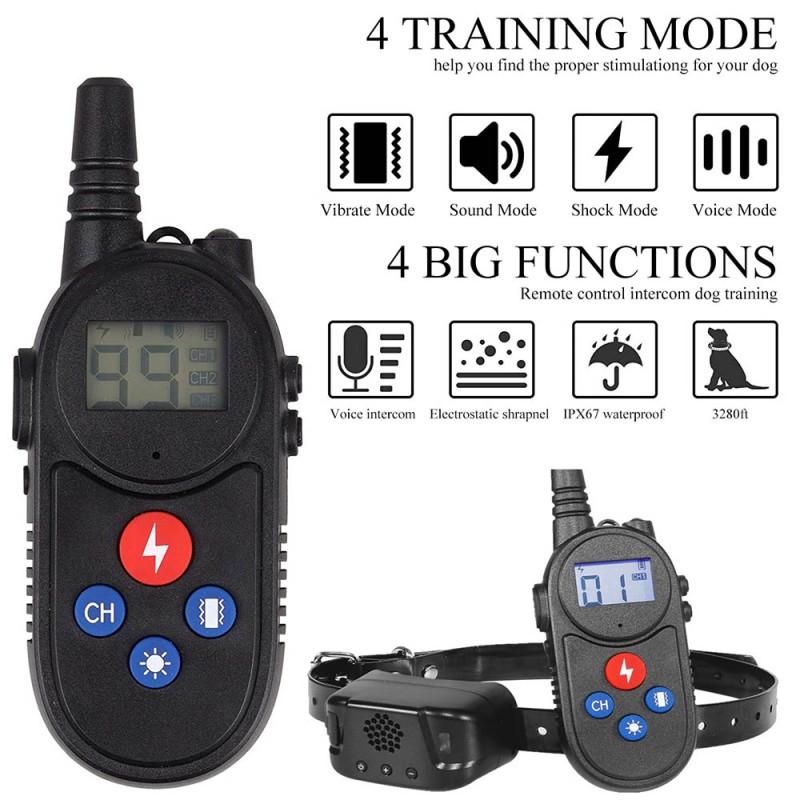 Dog Training Collars with Walkie Talkie Remote Control Electric Dog Collars for 2 dogs Dog Training Collars with Walkie Talkie Remote Control Electric Dog Collars for 2 dogs
