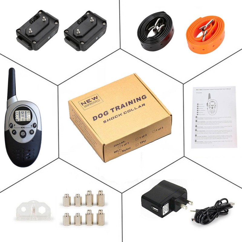 Waterproof Dog Training Collars with Remote Rechargeable Vibrating Dog Collars for 2 Dogs