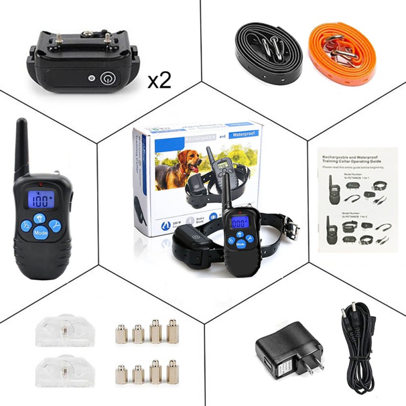 Rechargeable Remote Dog Training Collars with Waterproof Dog Shock Collar for 2 Dogs Rechargeable Remote Dog Training Collars with Waterproof Dog Shock Collar for 2 Dogs